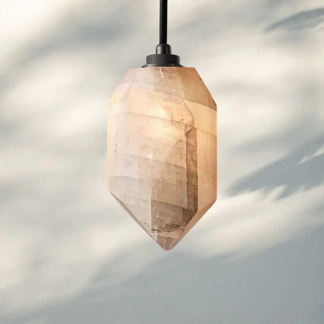Herlow Calcite Pendant Light-Lacquered Burnished Brass-Blushlighting