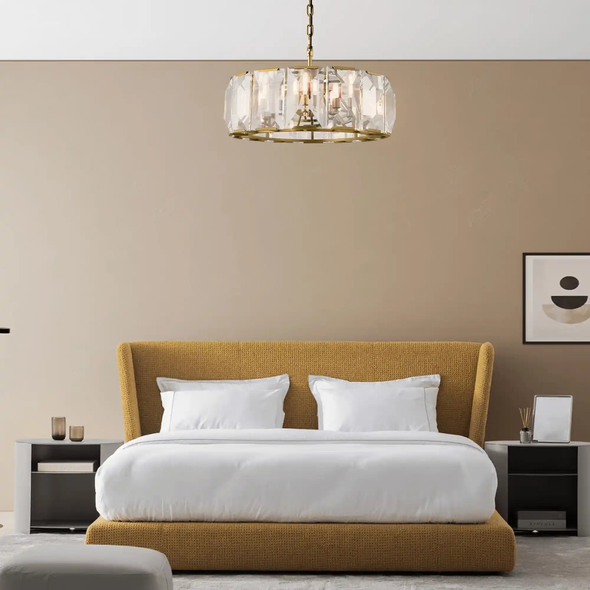 Velora Crystal Modern Round Chandelier Elegant Ceiling Light Fixture