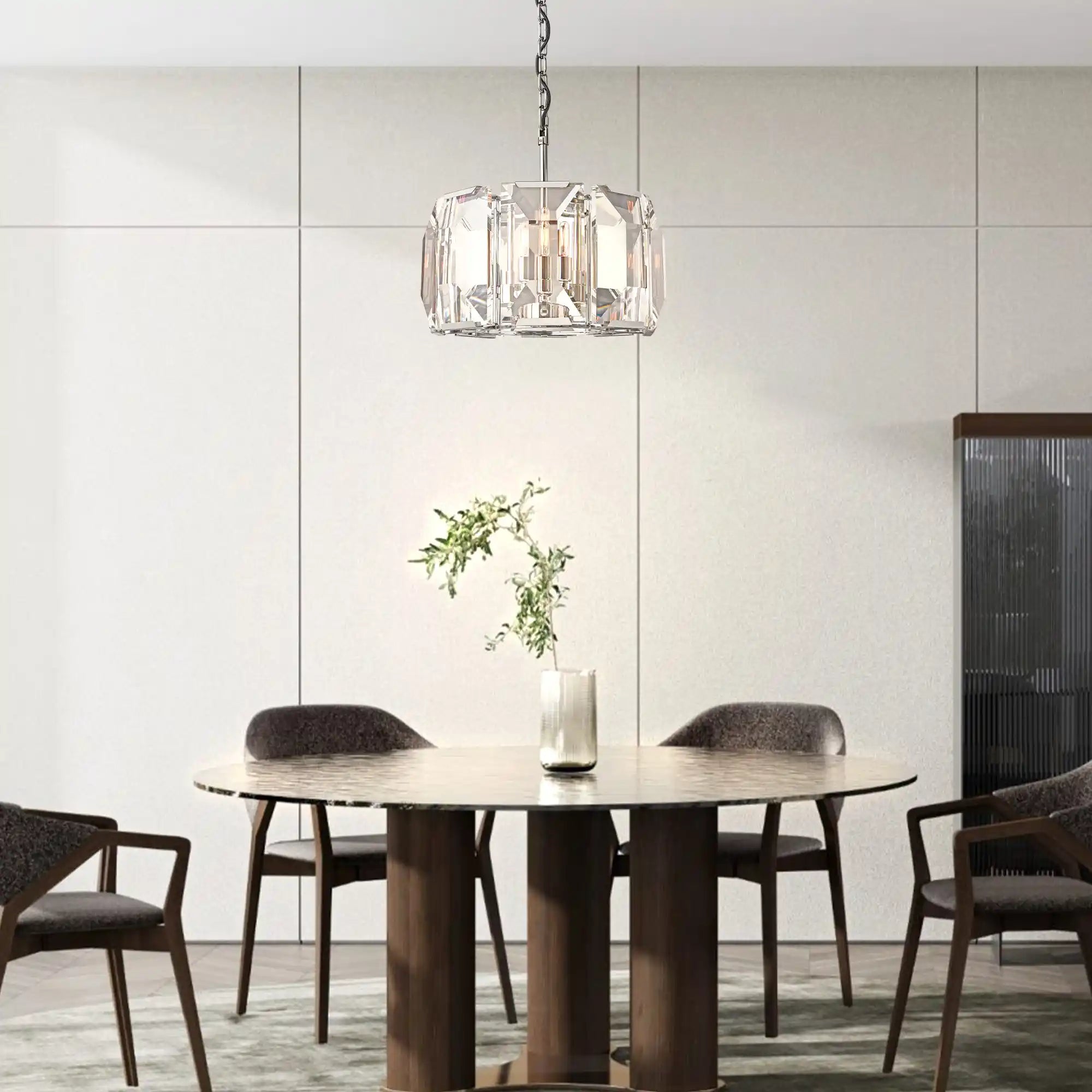 Velora Crystal Modern Round Chandelier Elegant Ceiling Light Fixture