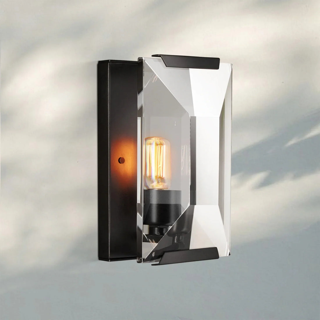 Herlow Crystal Short Wall Sconce-Lacquered Burnished Brass-