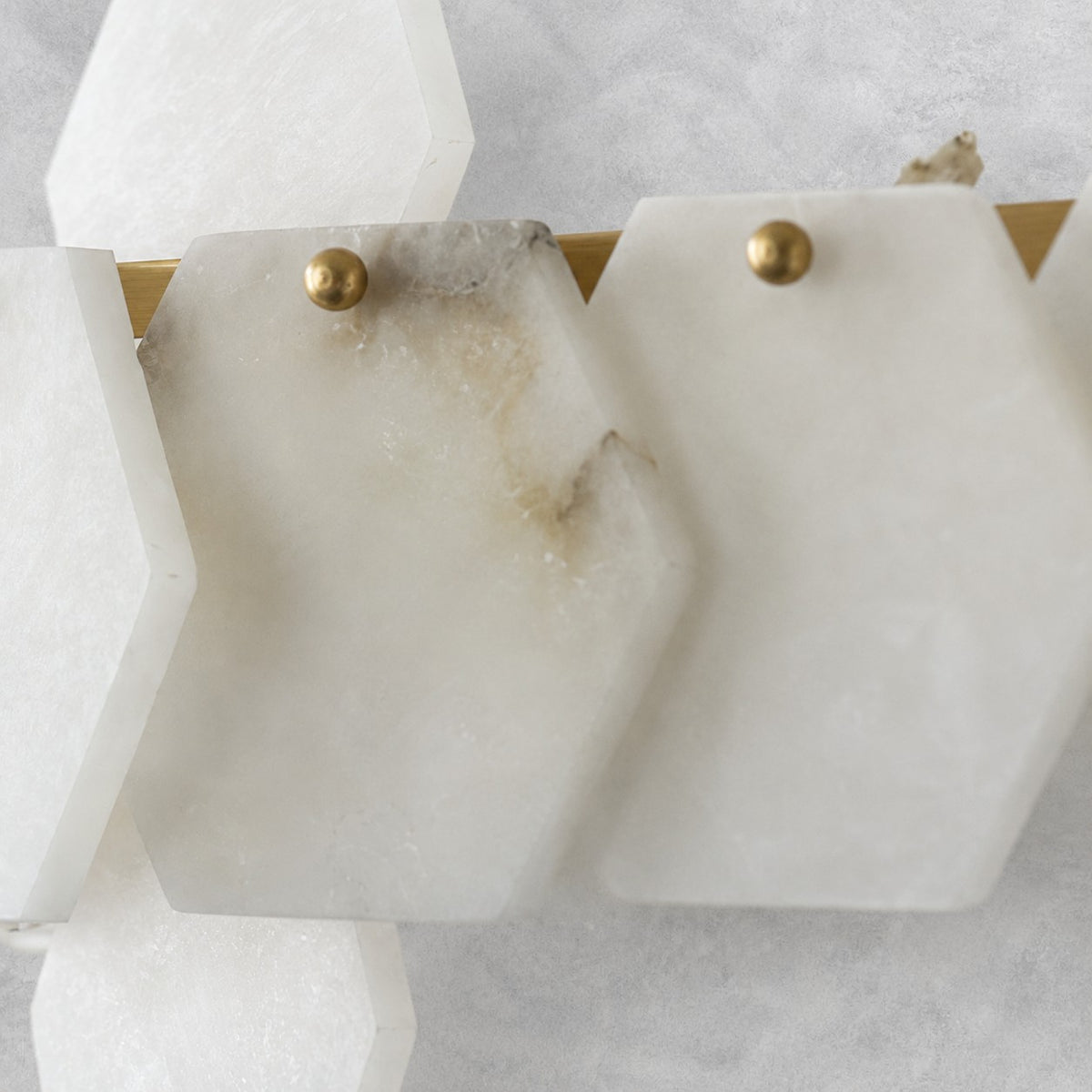 Hexa Cloud Gold & White Alabaster Pendant Light– 23.6" Diameter