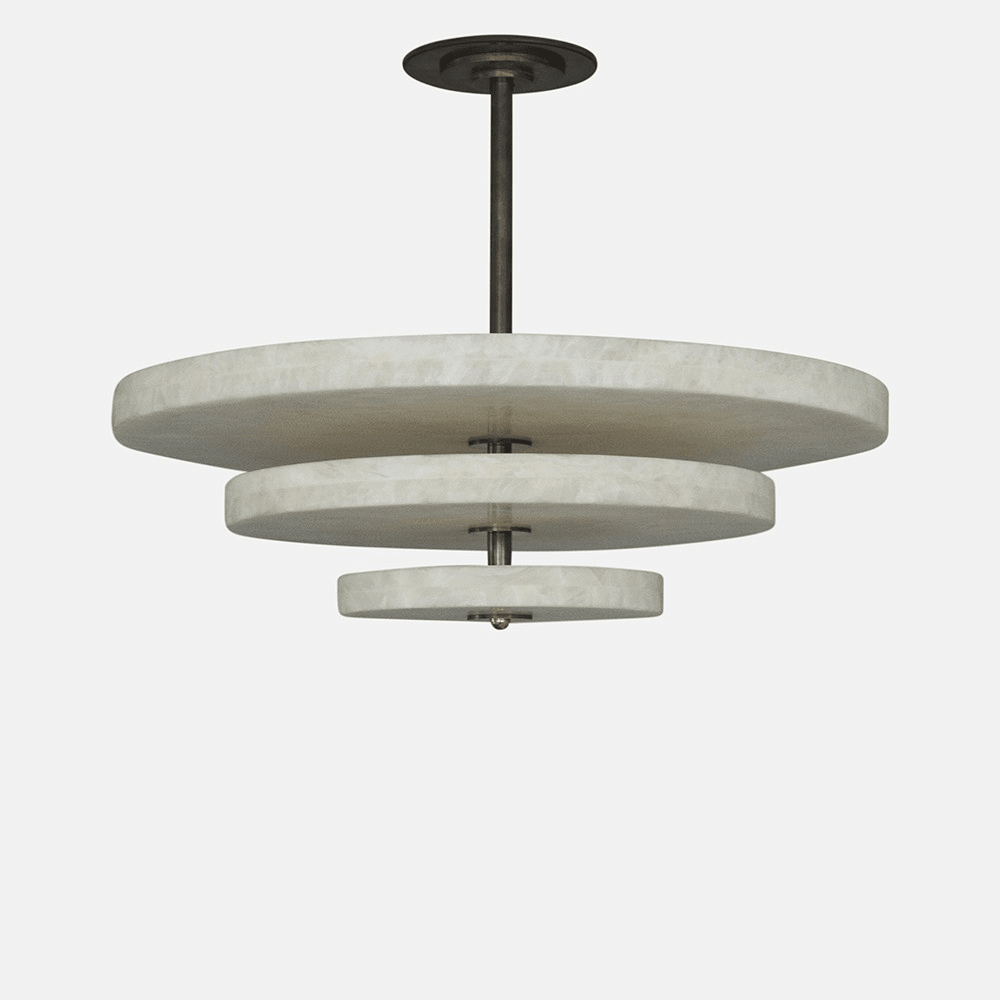 Ice Queen Alabaster Chandelier - ∅ 33.5″ x H 17.7″Bronze & WhiteWarm LightTrivellolab