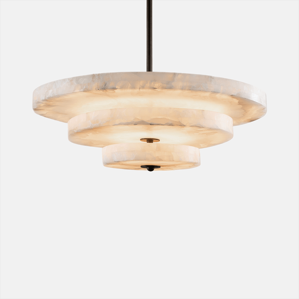 Ice Queen Alabaster Chandelier - ∅ 33.5″ x H 17.7″Bronze & WhiteWarm LightTrivellolab