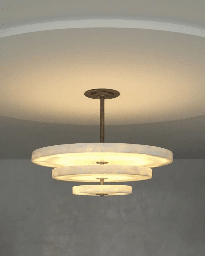 Ice Queen Alabaster Chandelier - ∅ 33.5″ x H 17.7″Bronze & WhiteWarm LightTrivellolab