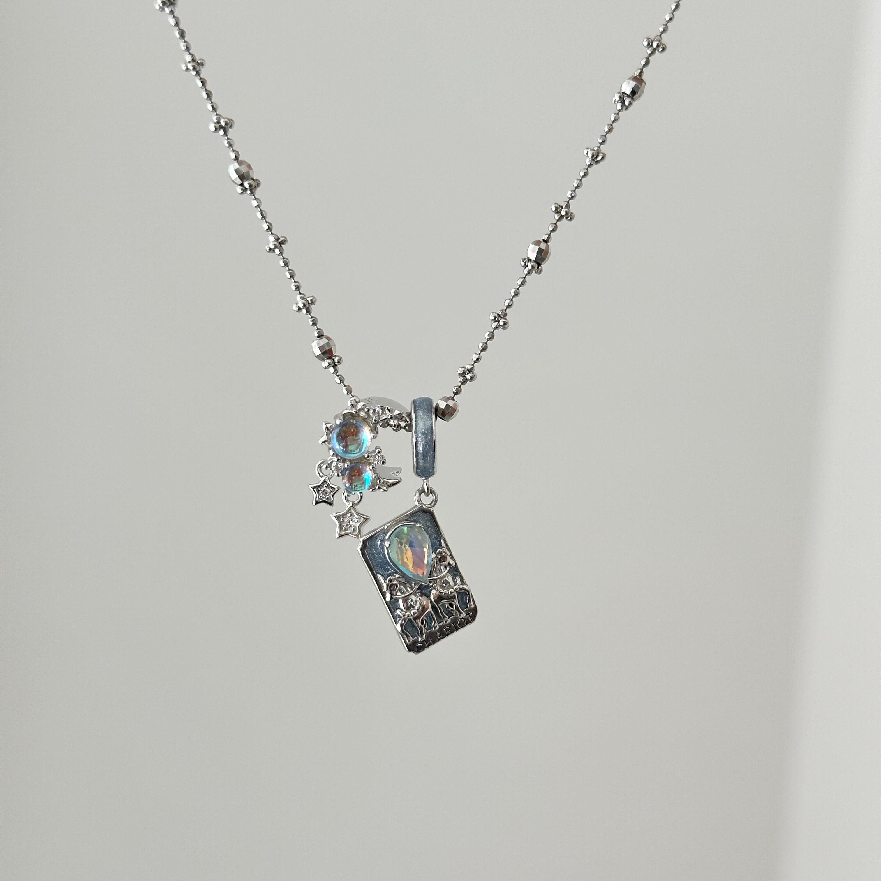 VII THE CHARIOT Tarot Card Pendant