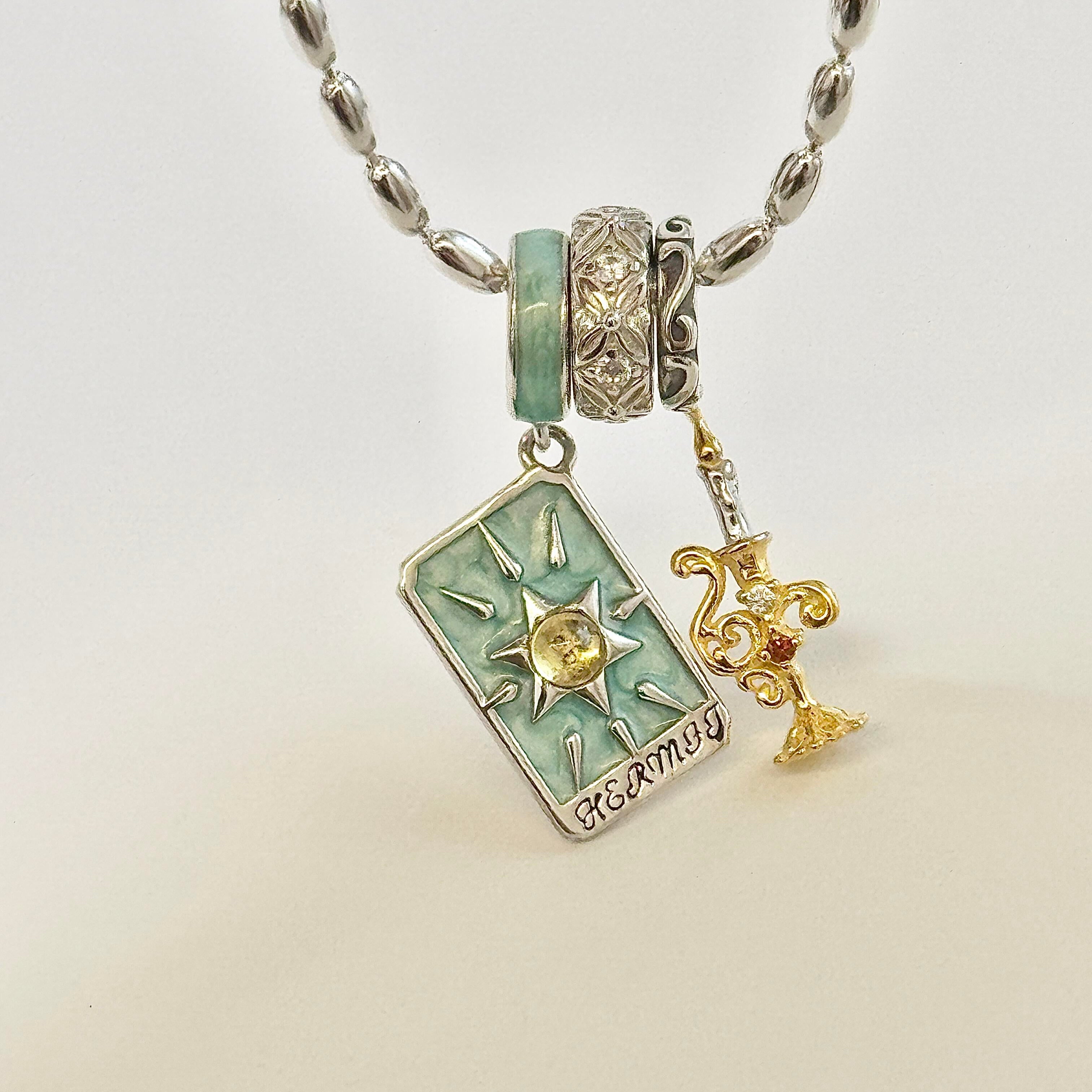 IX THE HERMIT Tarot Card Pendant