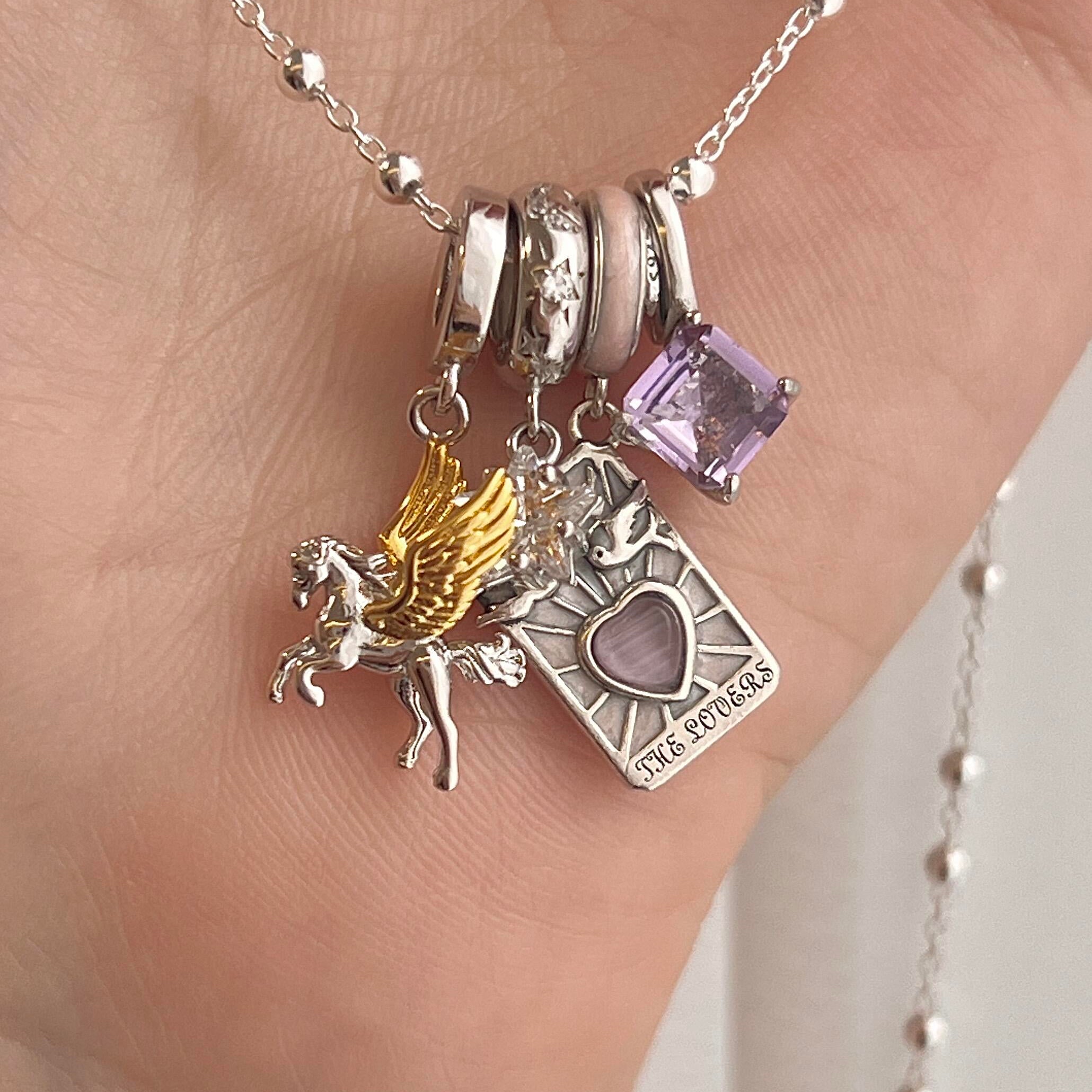 VI THE LOVERS Tarot Card Pendant