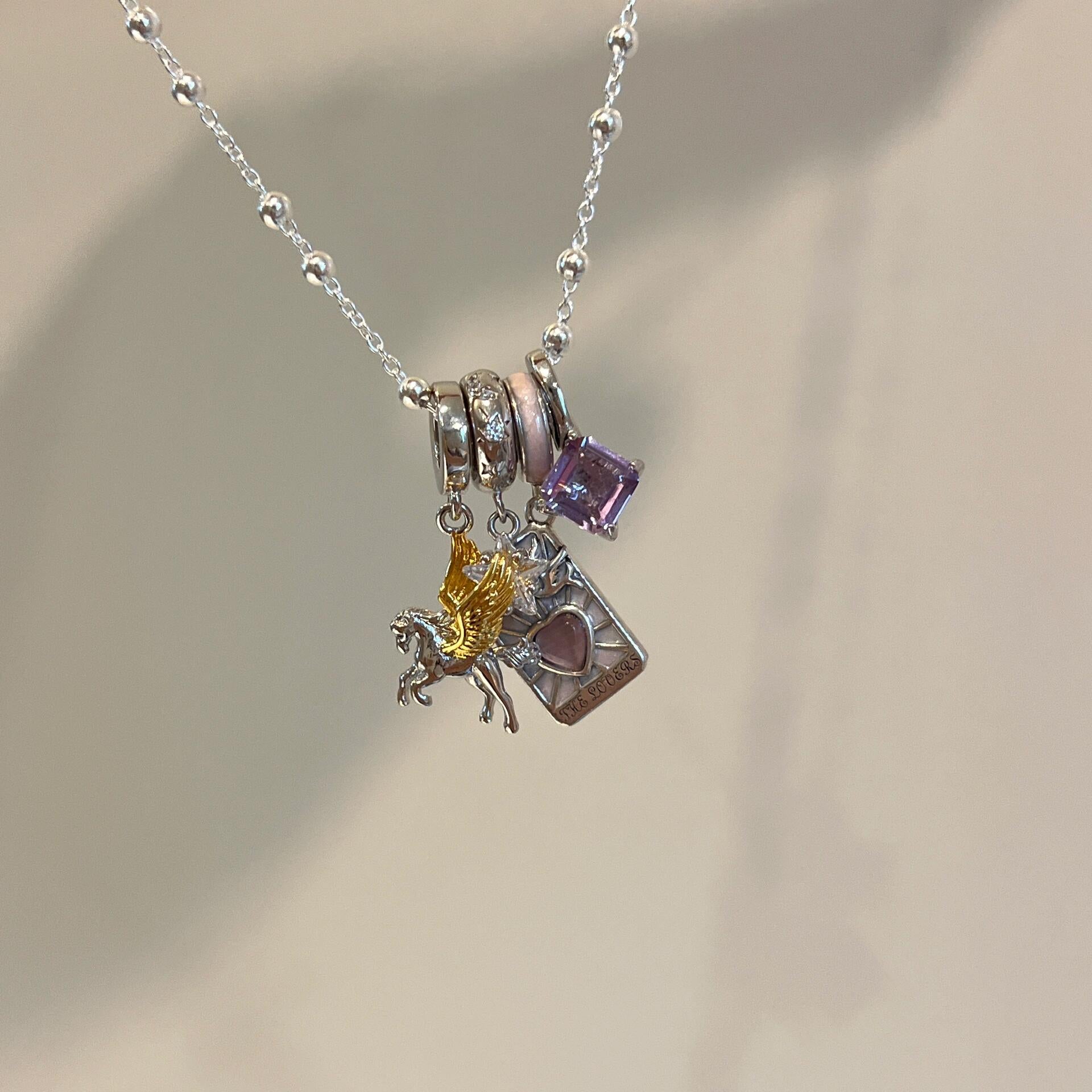 VI THE LOVERS Tarot Card Pendant