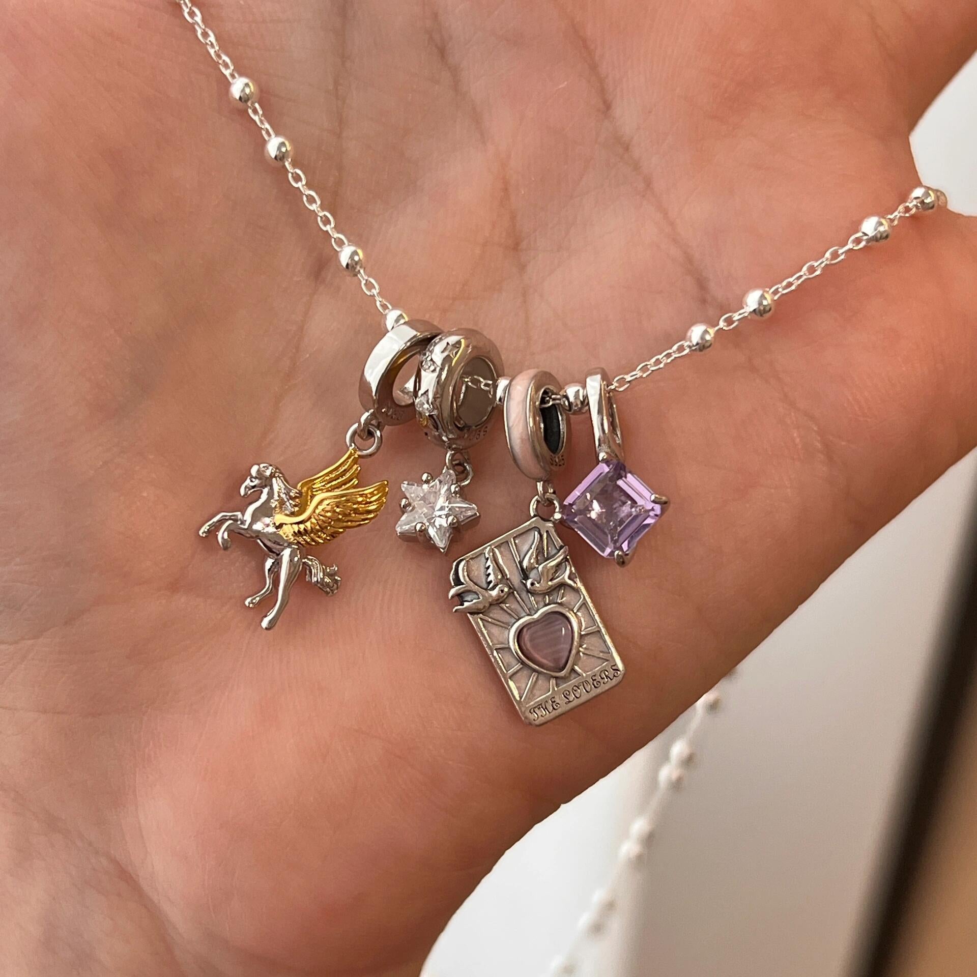 VI THE LOVERS Tarot Card Pendant