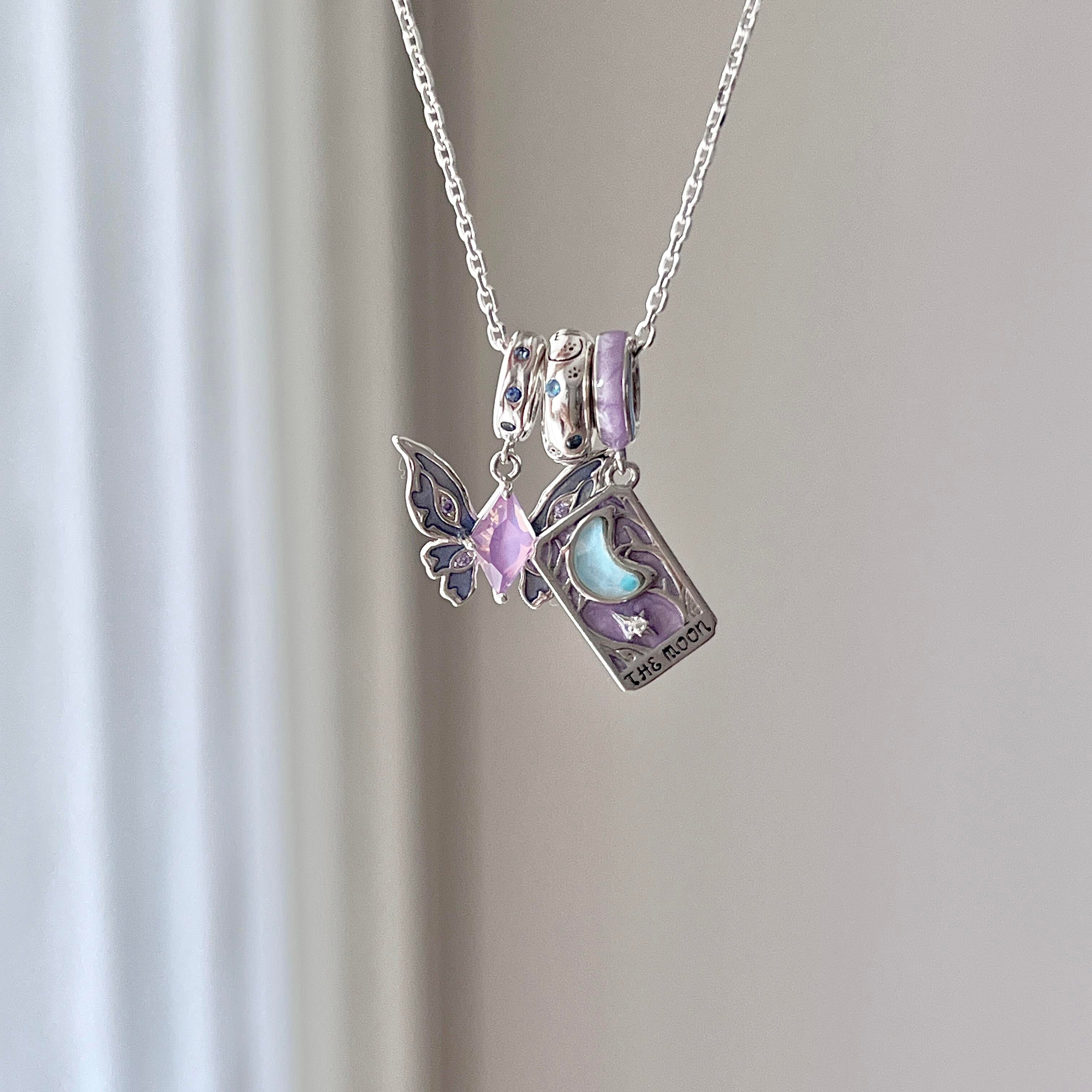 XVIII THE MOON Tarot Card Pendant