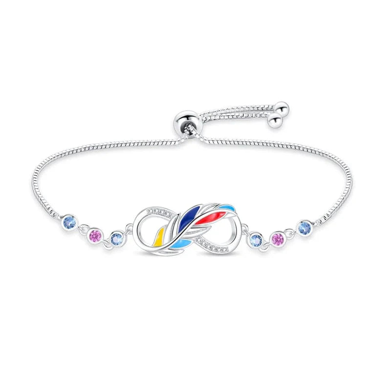 Trivellolab Infinity Bracelet with Vibrant Enamel and Gemstone Accents