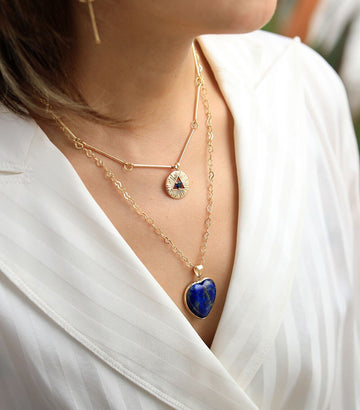 Intense Lapis Lazuli Heart Necklace - Trivellolab