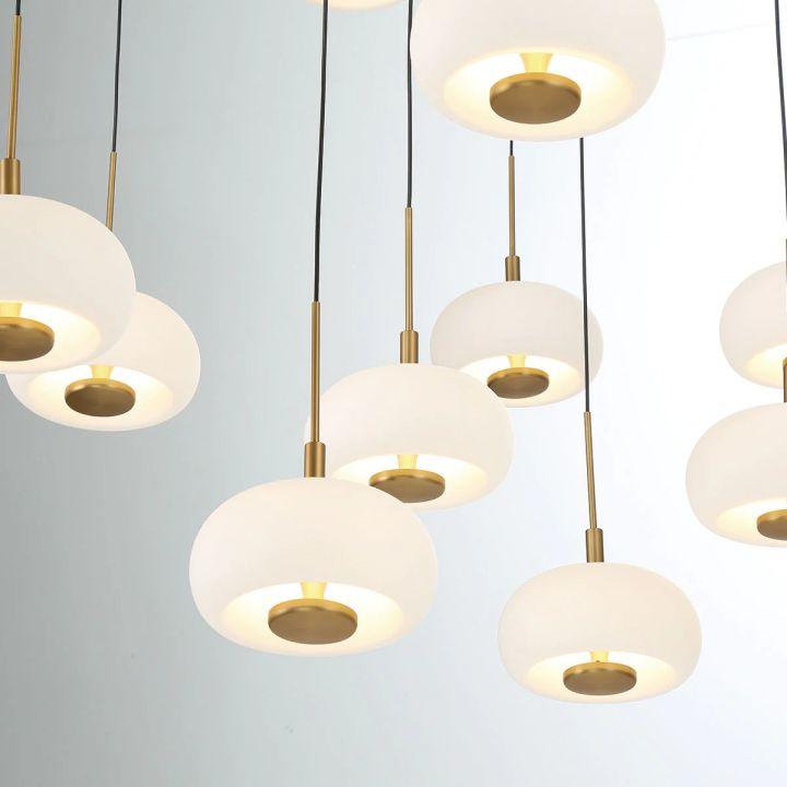 Lanterns Glass 31 Light Round LED Chandelier - Matte BlackTrivellolab