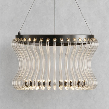Lennox Glass Round Chandelier 21.6"D