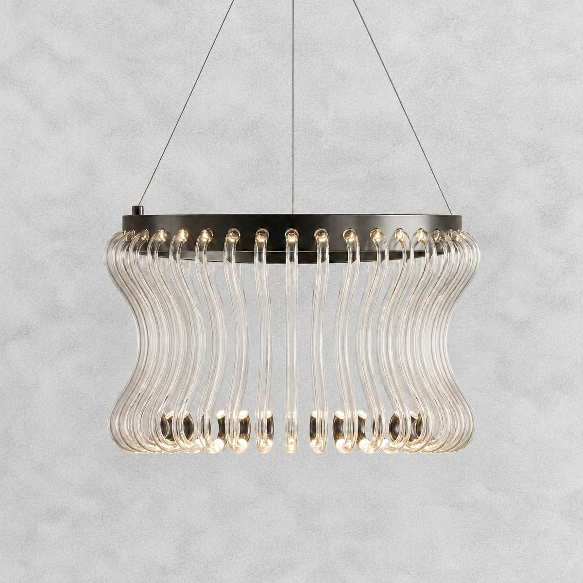Lennox Glass Round Chandelier 21.6"D