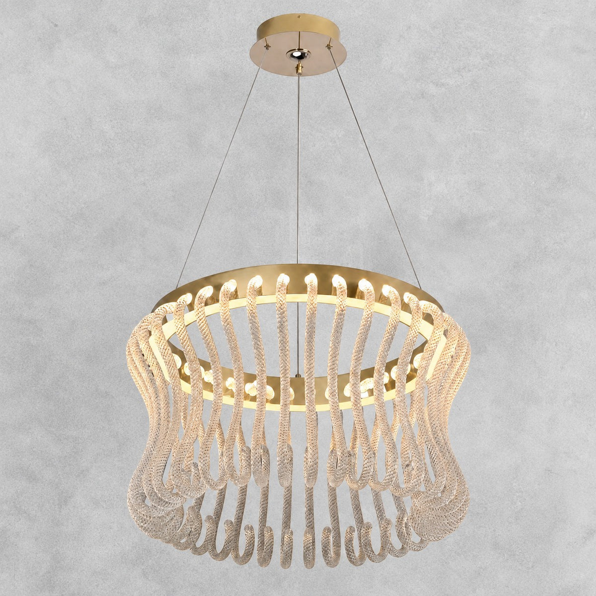 Lennox Glass Round Chandelier 21.6"D