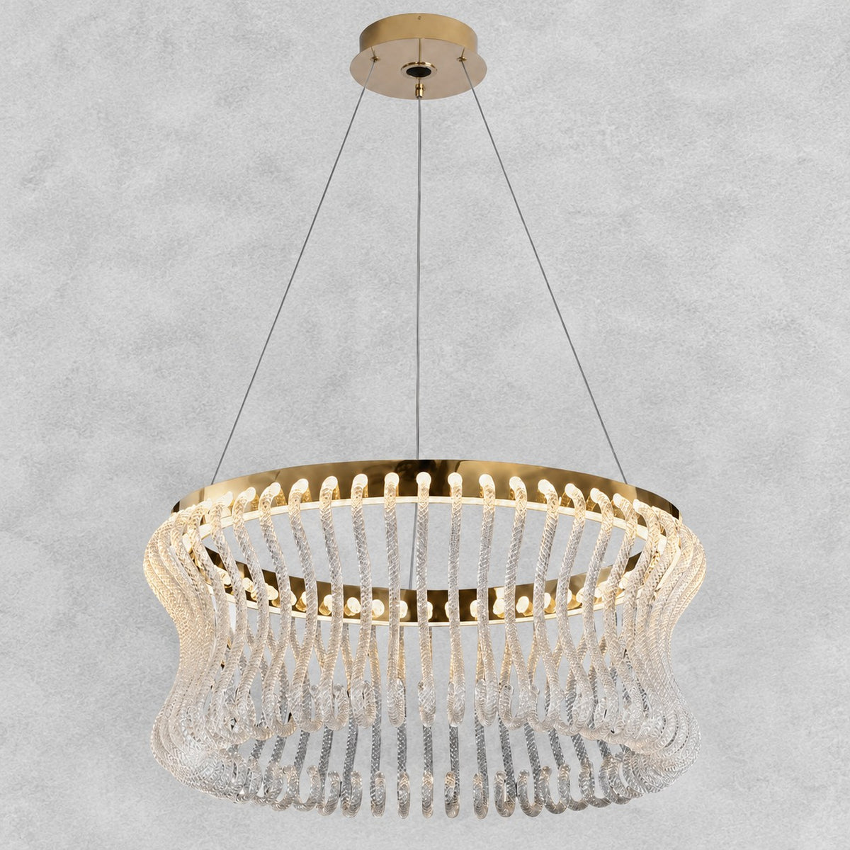 Lennox Glass Round Chandelier 21.6"D
