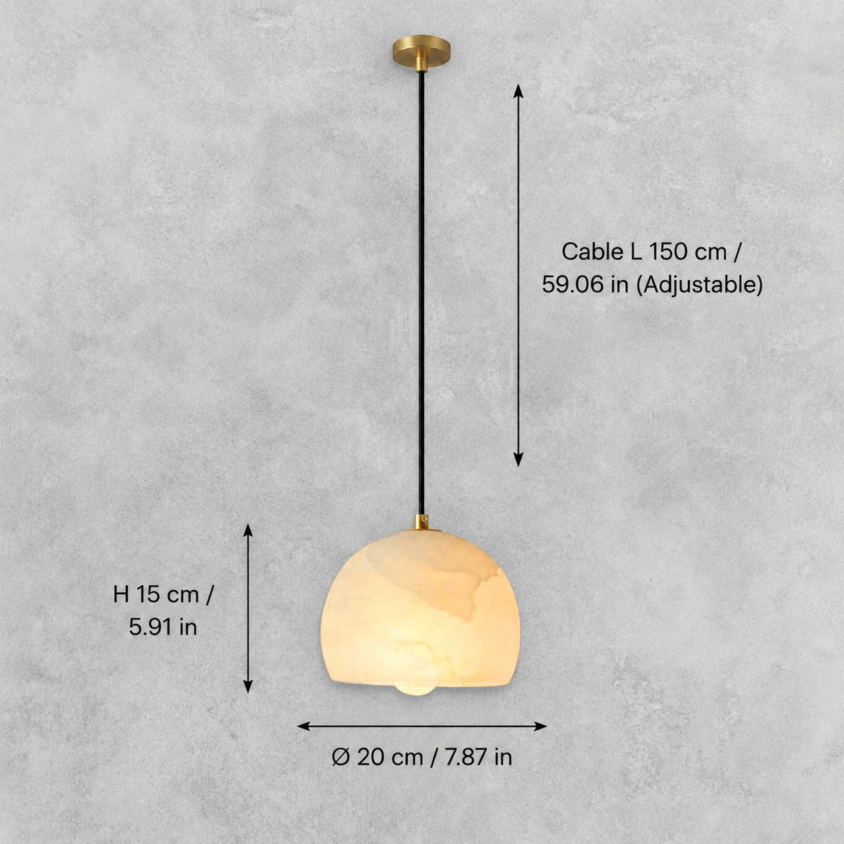 Ltalian Modern Alabaster LunettaDining Room Pendant Light