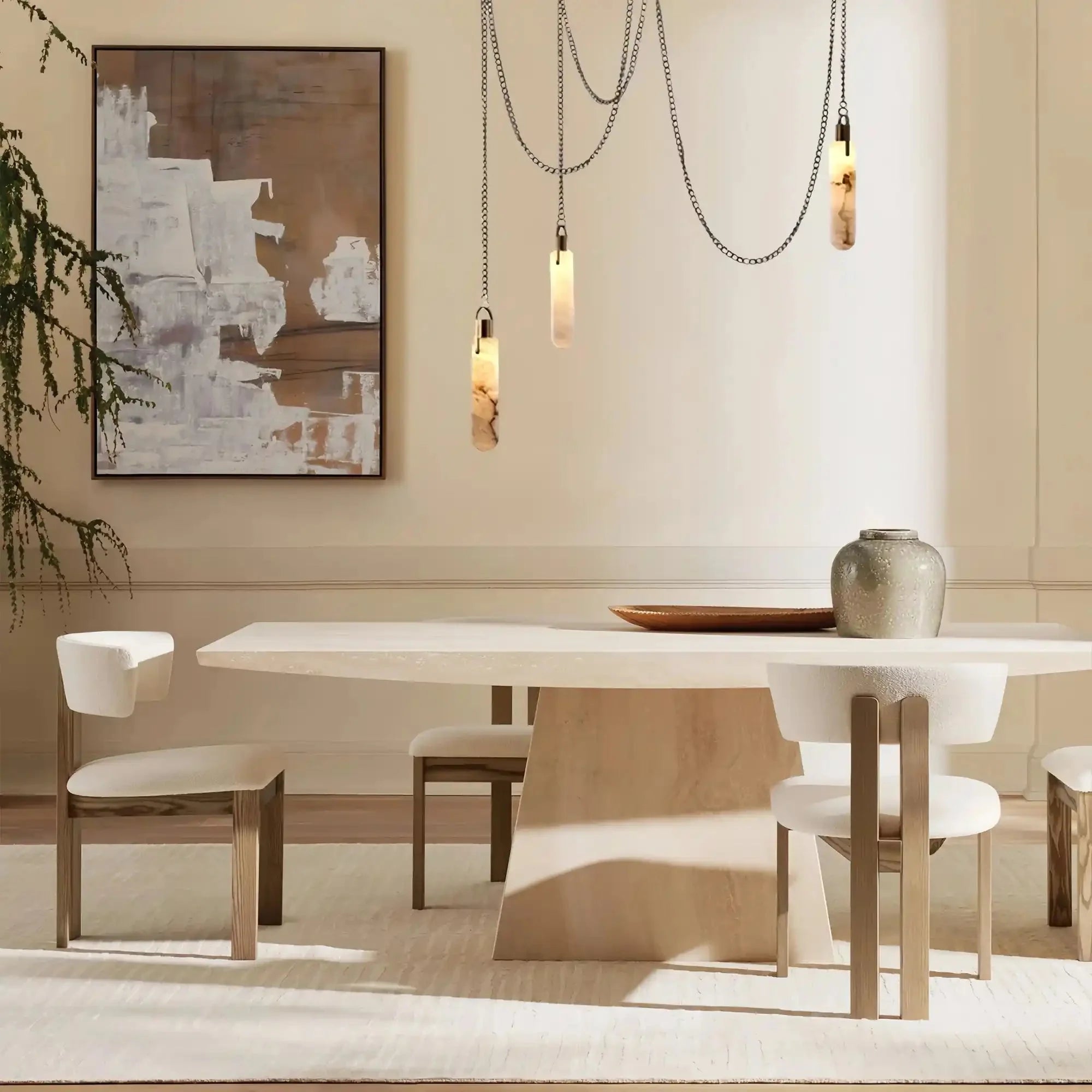 Luxury Alabaster Flint 3-Light LED Multi-Drop Pendant Light