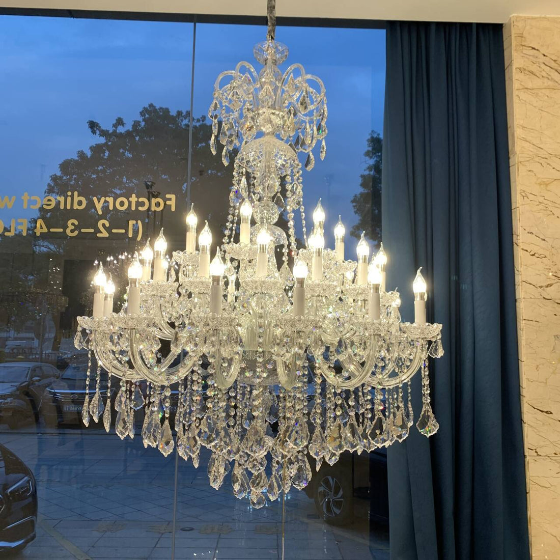 Luxury Classic Clear Crystal Chandelier for Foyer/Staircase/Entryway/Hallway - 12 Lights/D29.5"*H37.4"Warm LightTrivellolab