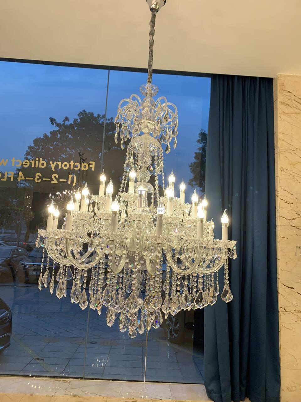 Luxury Classic Clear Crystal Chandelier for Foyer/Staircase/Entryway/Hallway - 45 Lights/D59.1"*H72.8"Warm LightTrivellolab