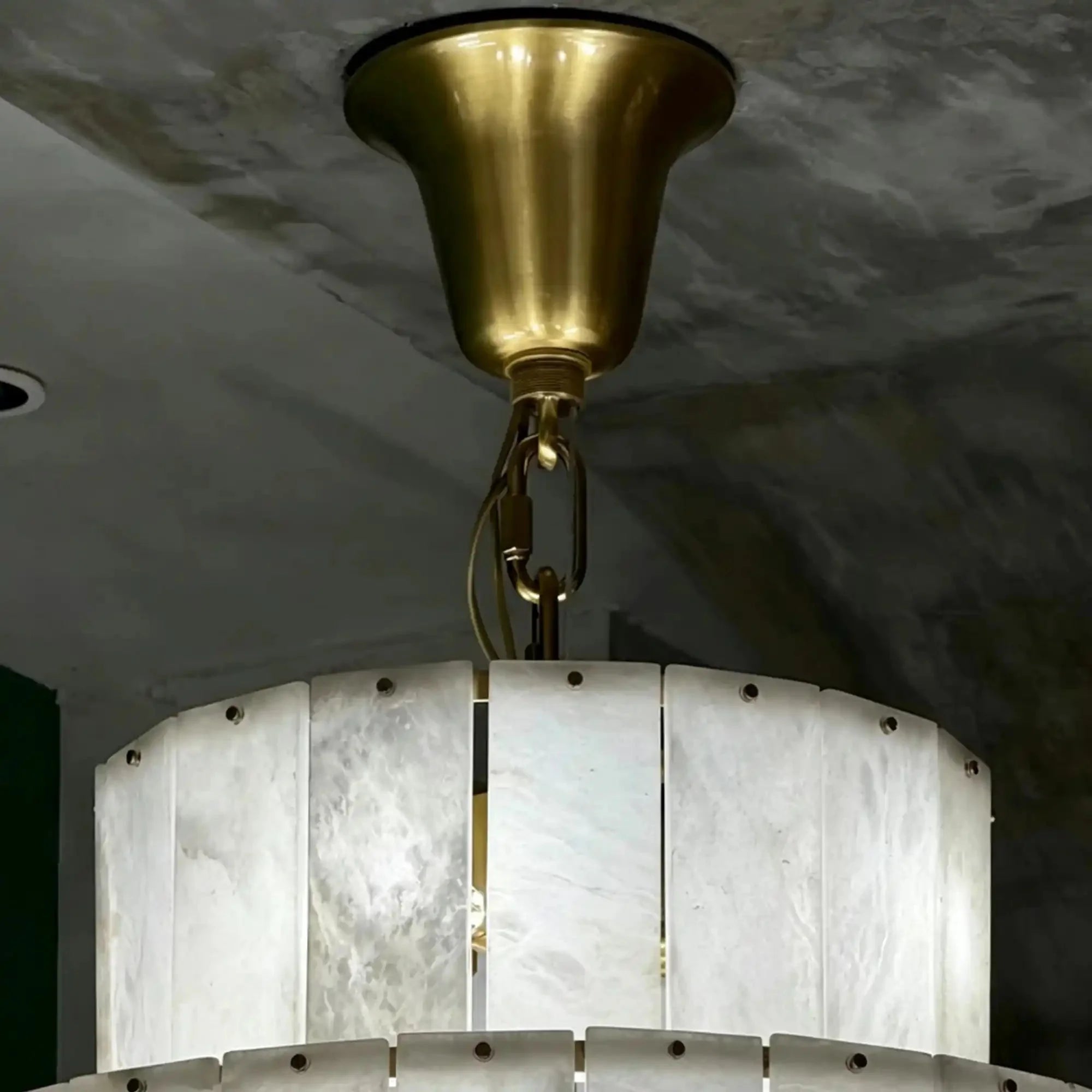Luxury Sculpted Pyramid-Tier Alabaster Chandelier for High Ceiling - D48.03"*H44.09"(D122cm*H112cm)/85kgWarm Light 3000KTrivellolab