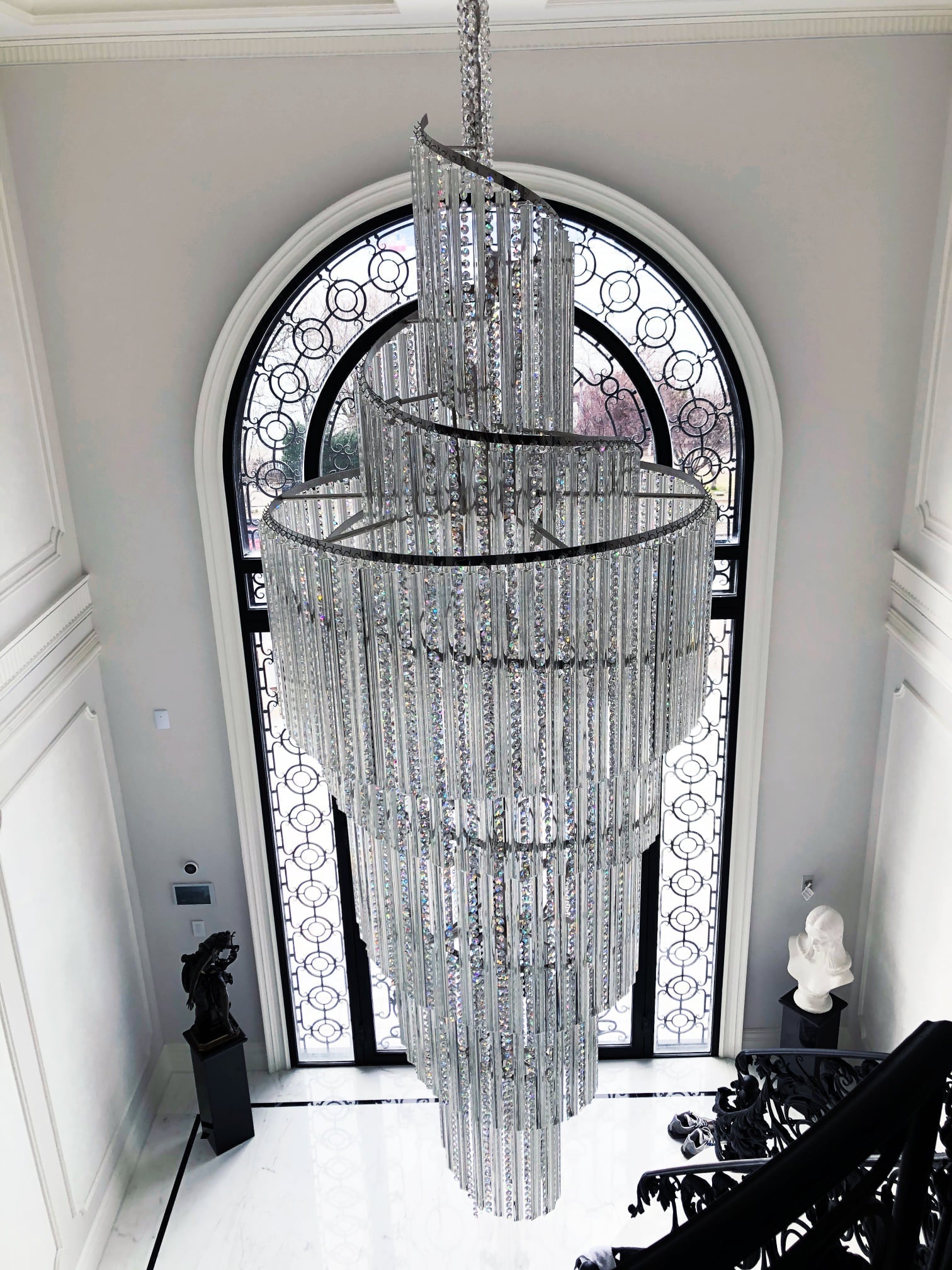 Luxury Spiral Crystal Chandelier for High - ceiling/Foyer/Staircase - D21.6"*H86.6"/60.4kgWhite LightTrivellolab