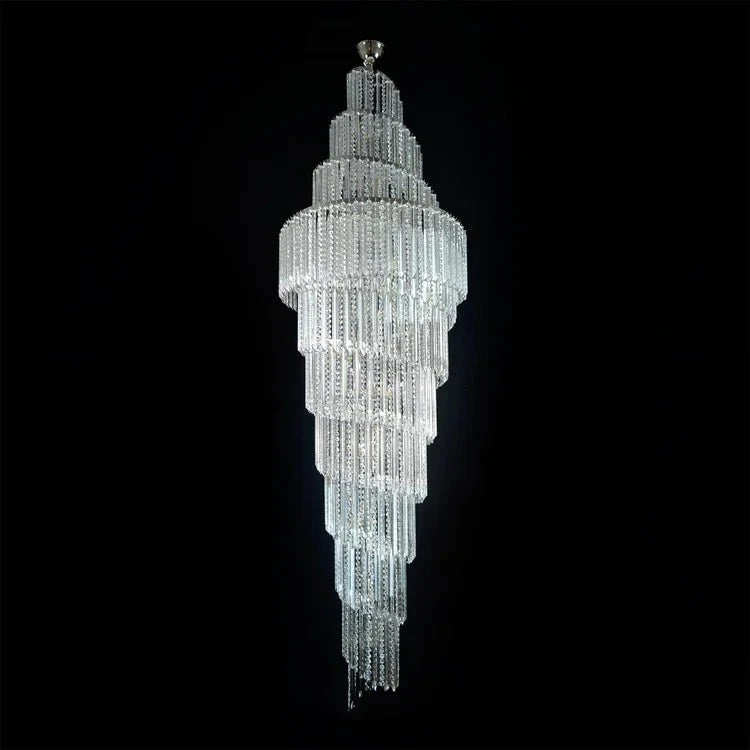 Luxury Spiral Crystal Chandelier for High - ceiling/Foyer/Staircase - D31.5"*H126"/110kgWhite LightTrivellolab