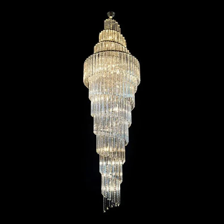 Luxury Spiral Crystal Chandelier for High - ceiling/Foyer/Staircase - D31.5"*H126"/110kgWarm LightTrivellolab