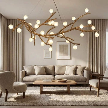 Madelyn Rustic Branch Chandelier Frosted/Clear Ball - Frosted BallWarm White 3000K28Trivellolab