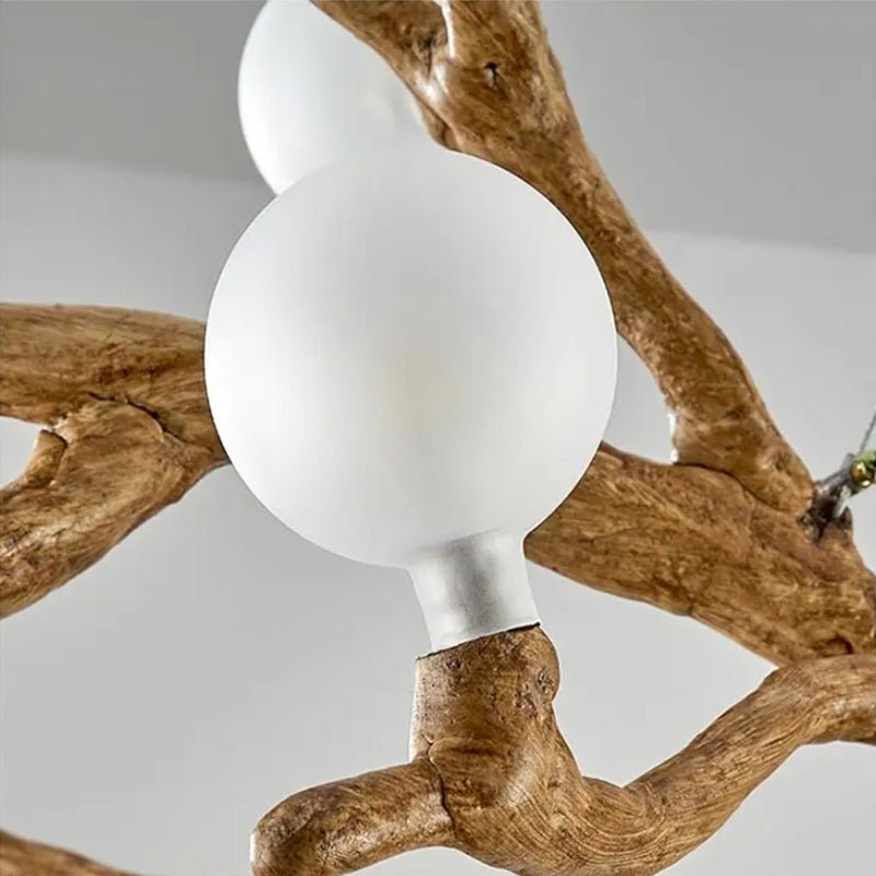 Madelyn Rustic Branch Chandelier Frosted/Clear Ball - Frosted BallWarm White 3000K28Trivellolab