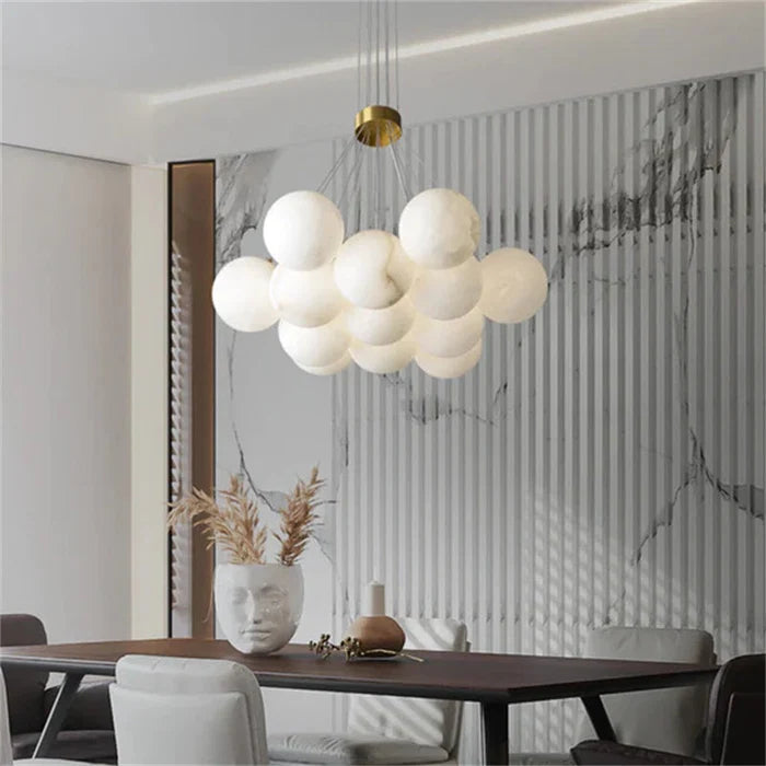 Mancy Modern Creative Alabaster Ball Chandelier