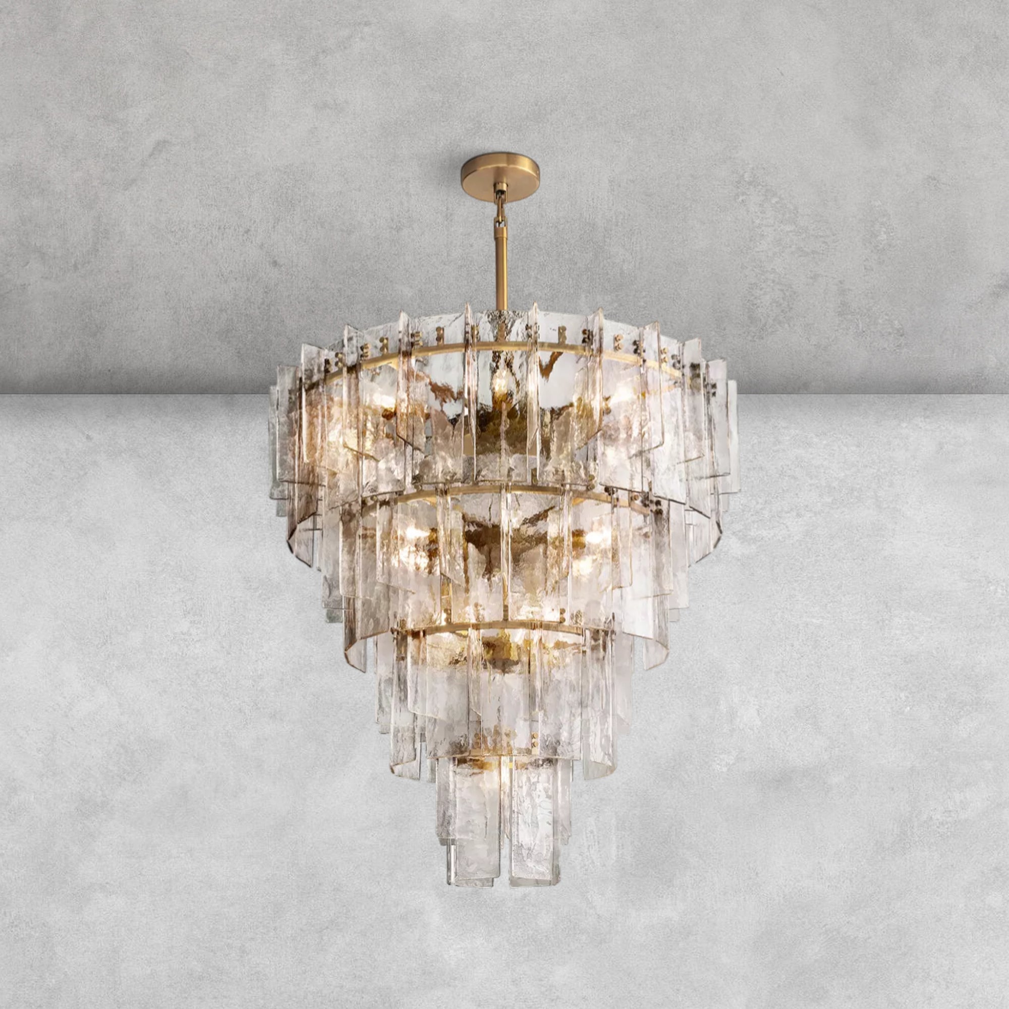 Haetic Glass Tiered Round Chandelier 36'' 47''