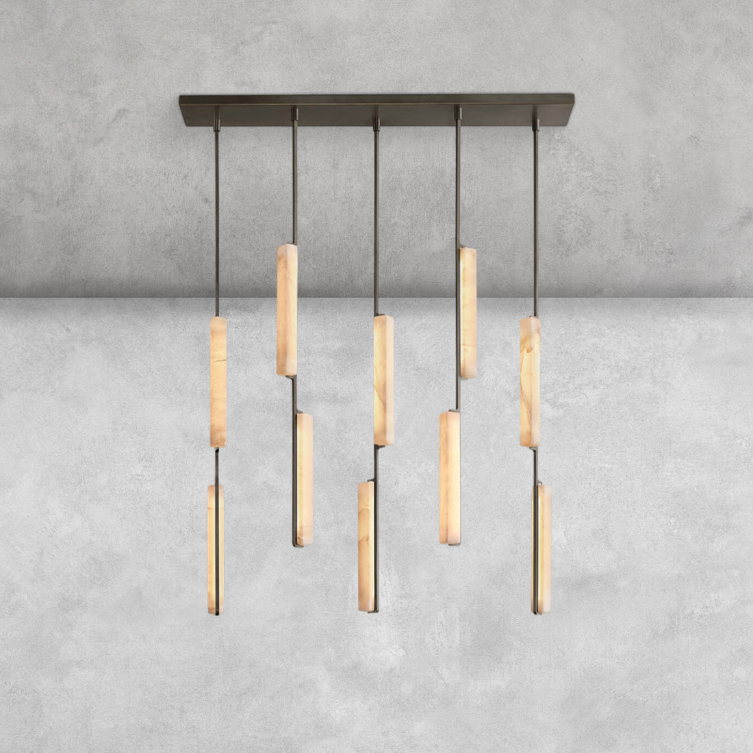 Auduban Alabaster Linear Chandelier 54''-