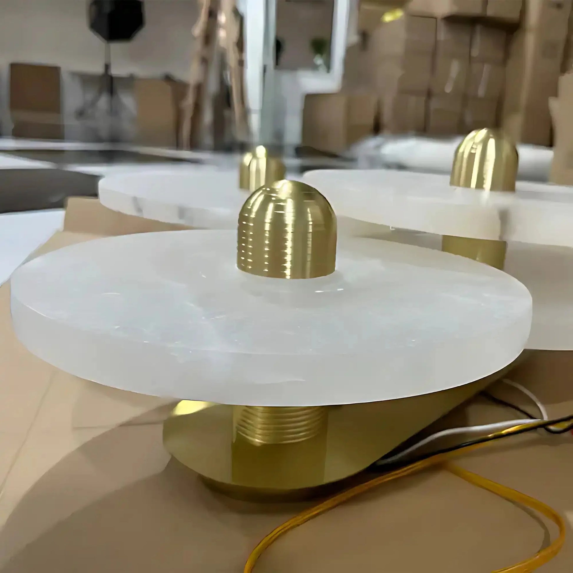 Median Alabaster Flush mount - 2 Surface - BronzeTrivellolab