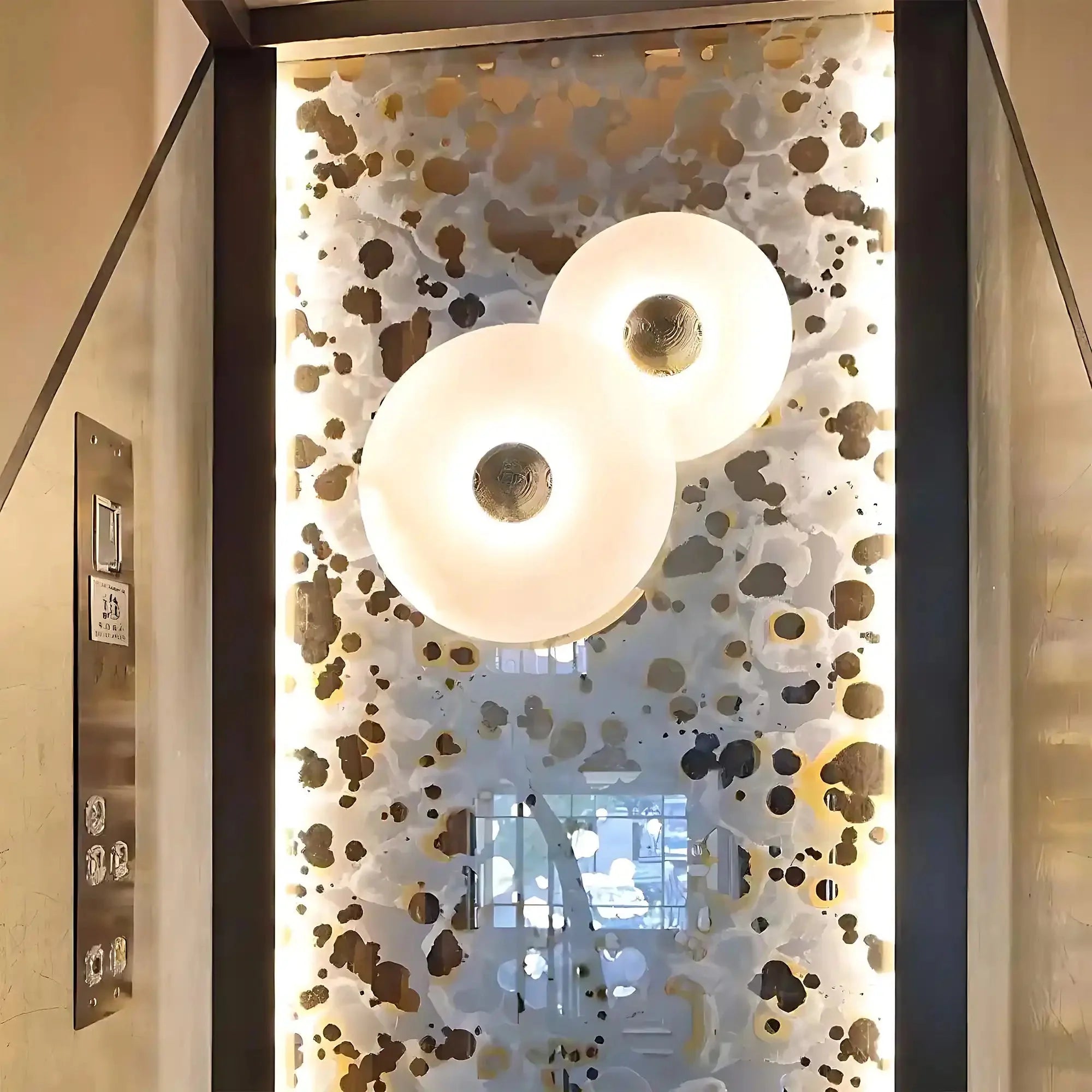 Median Alabaster Flush mount - 2 Surface - BronzeTrivellolab