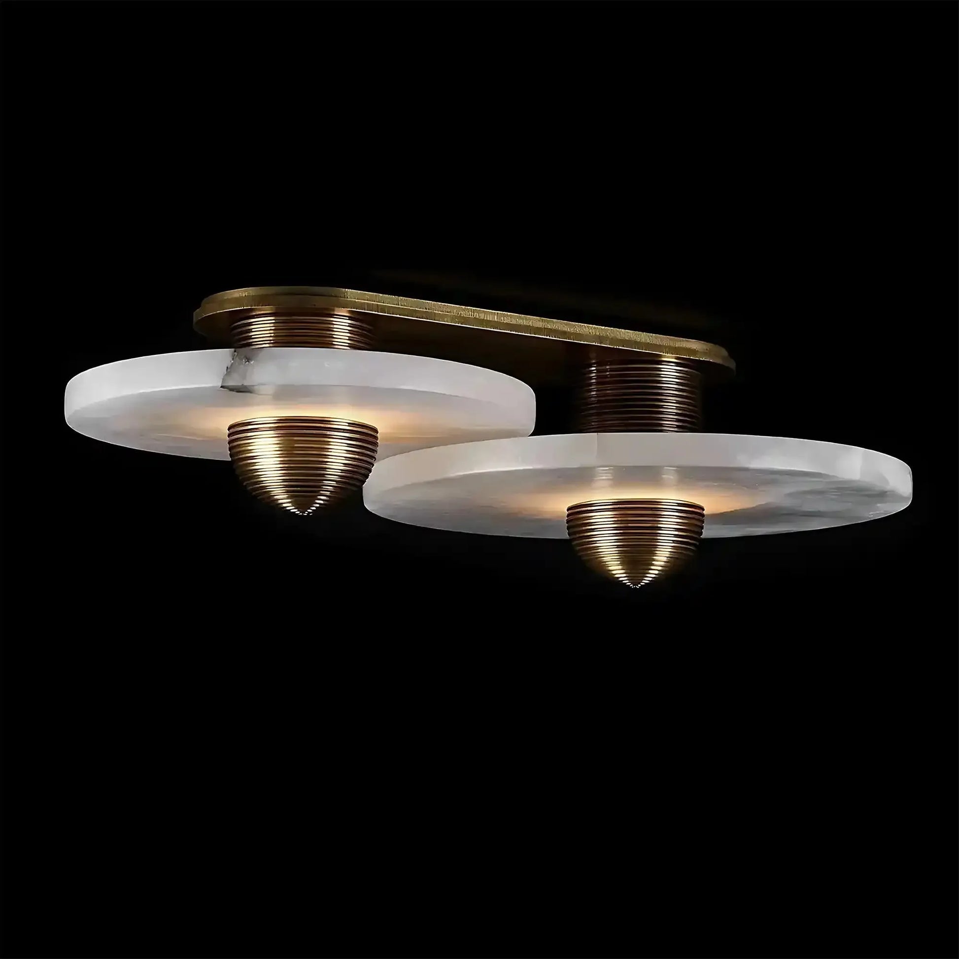 Median Alabaster Flush mount - 2 Surface - BronzeTrivellolab