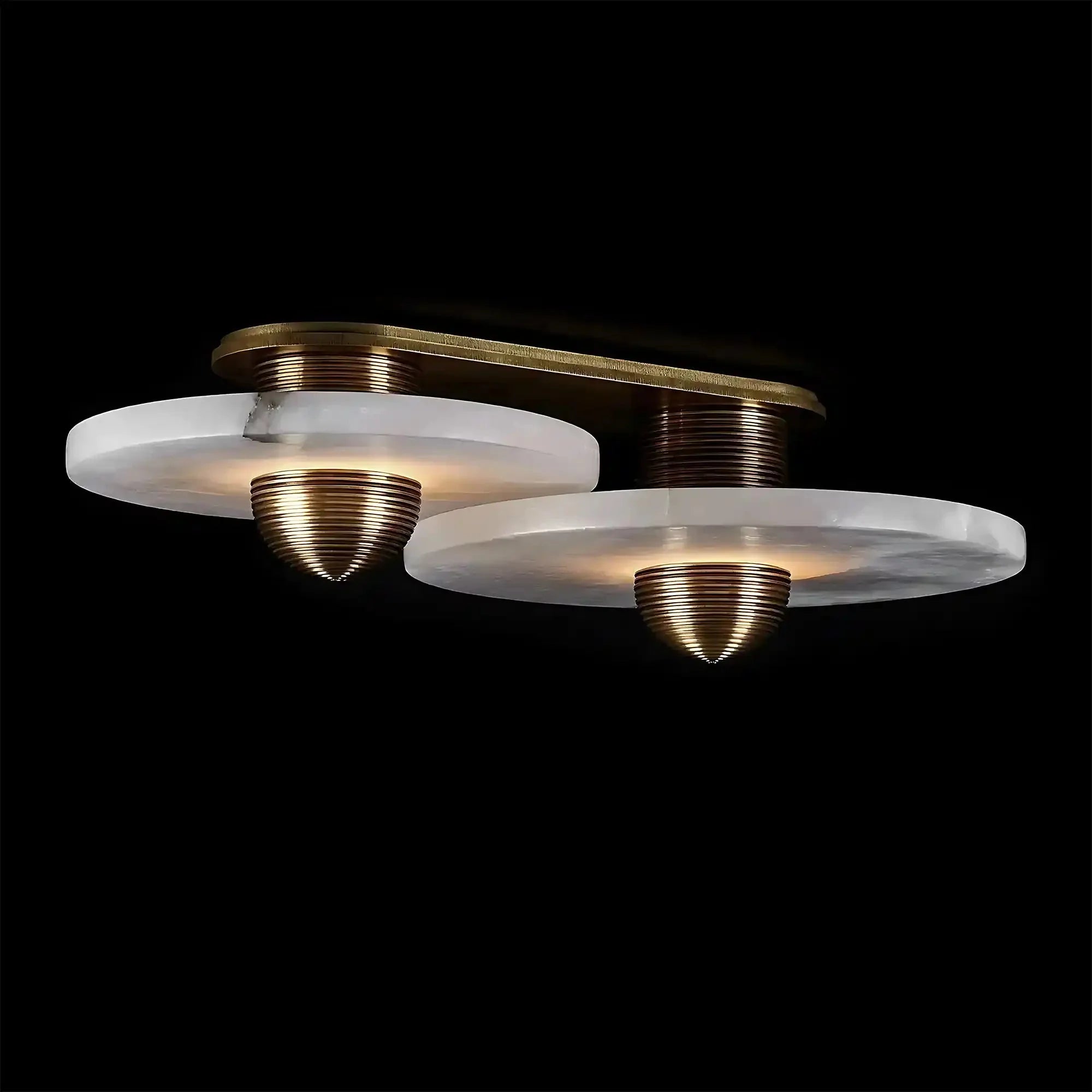 Median Alabaster Flush mount - 2 Surface - BrassTrivellolab