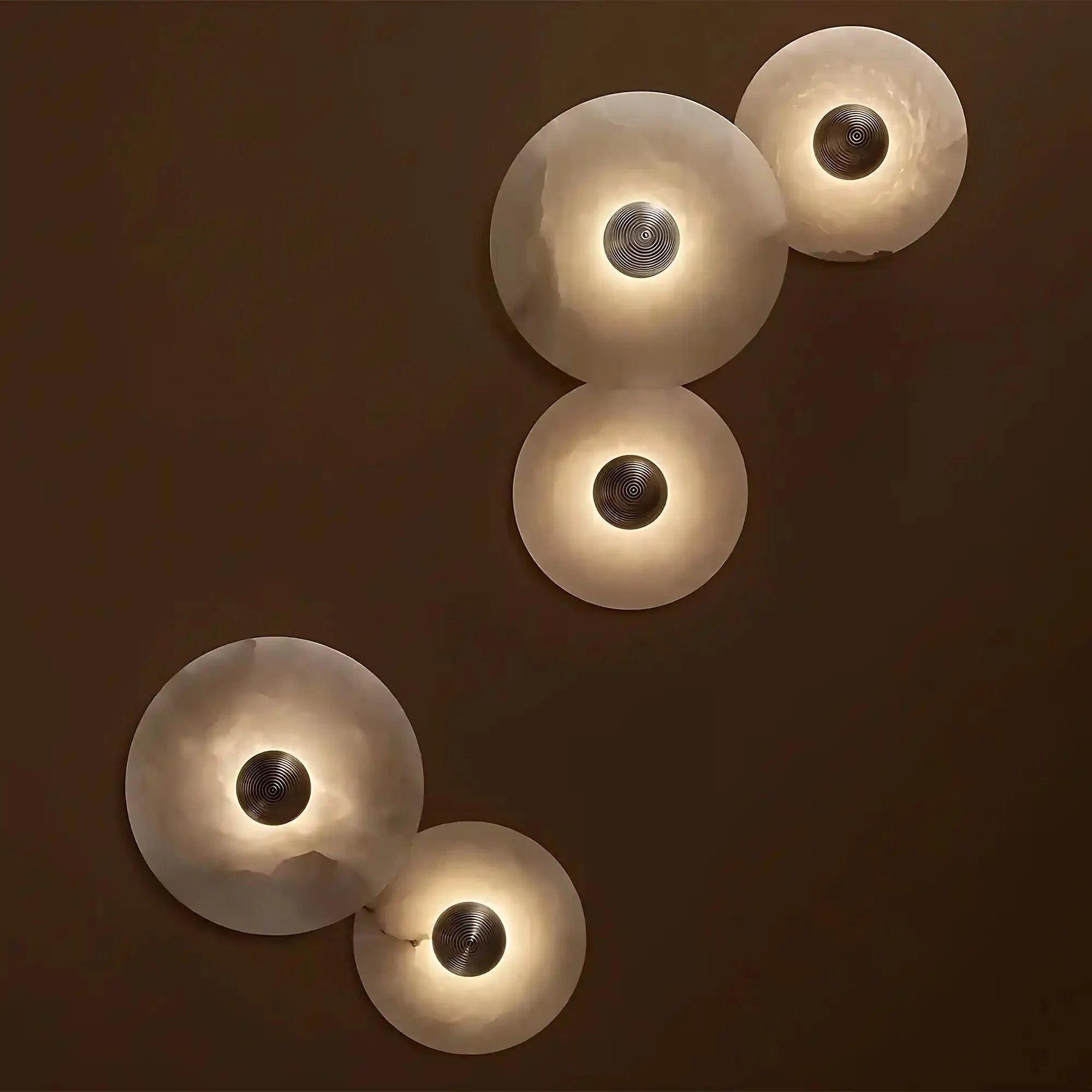 Median Alabaster Flush mount Wall Sconce - Bronze11''DTrivellolab