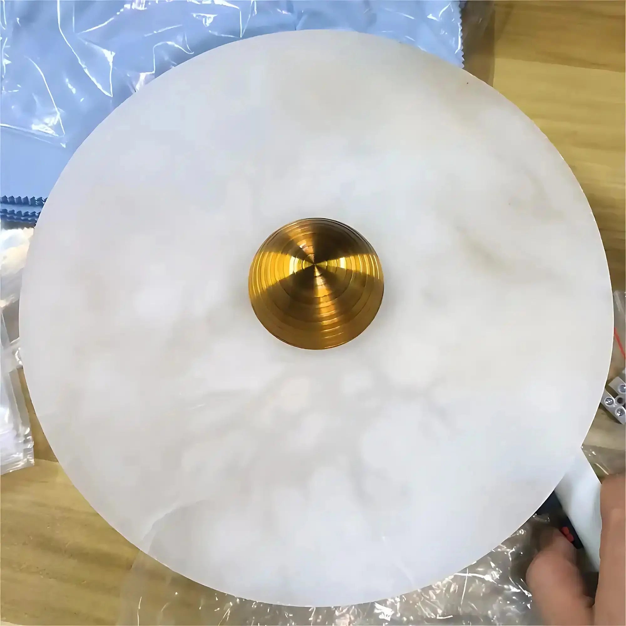 Median Alabaster Flush mount Wall Sconce - Bronze11''DTrivellolab