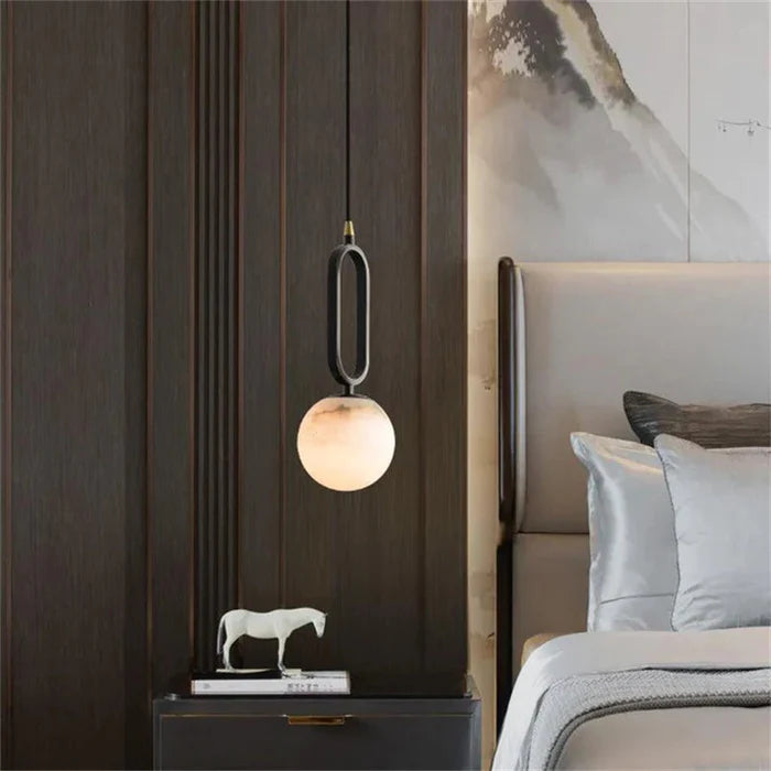 Merlin Phoenix Alabaster Sphere Pendant Light