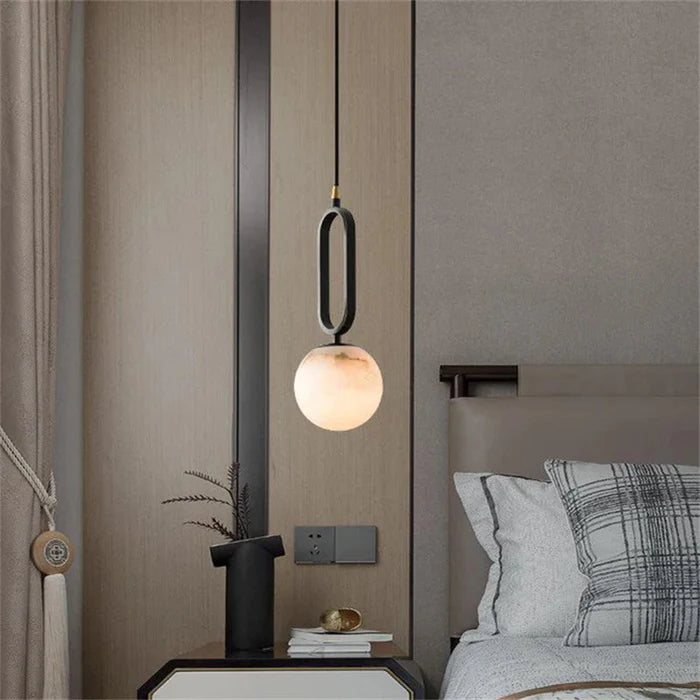 Merlin Phoenix Alabaster Sphere Pendant Light