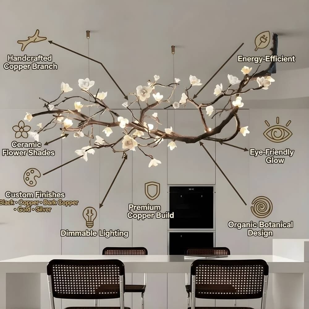 Minas Rustic Tree Branch Chandelier - Black47.24” ( 120 cm )Warm White 3000KTrivellolab