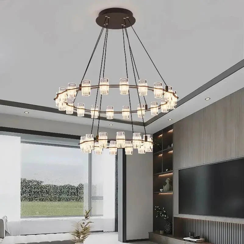 Misty 2 - Layer Ring Modern Retro Chandelier - 32 LightsTrivellolab