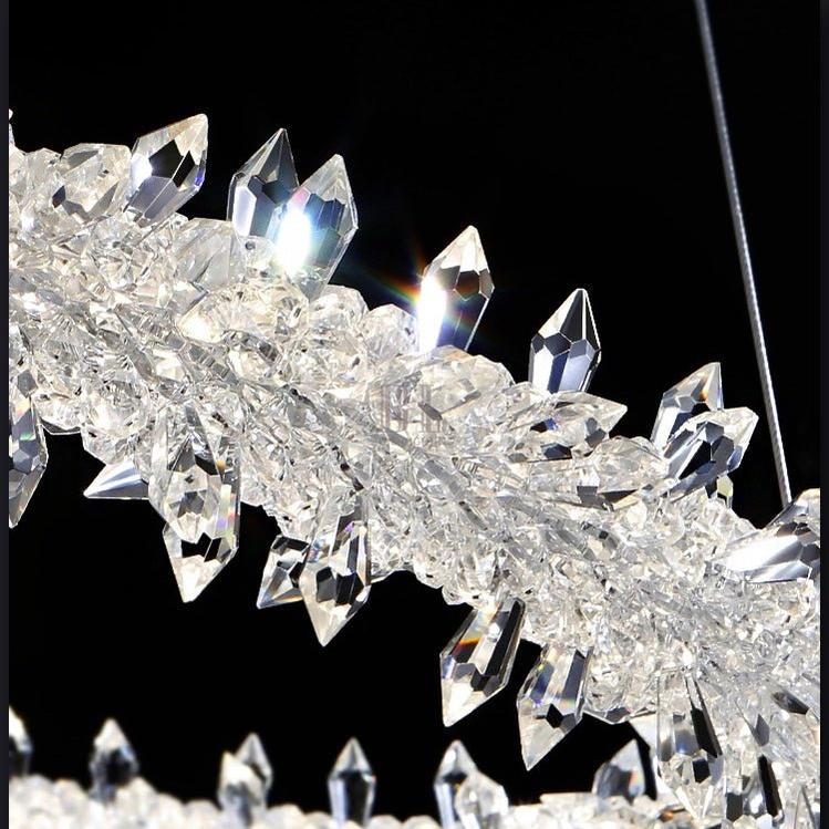 Modern 3 - Ring Halo Crystal Chandelier for Living Room/Bedroom - 1 Ring/D19.7"*H118.1"Warm LightTrivellolab