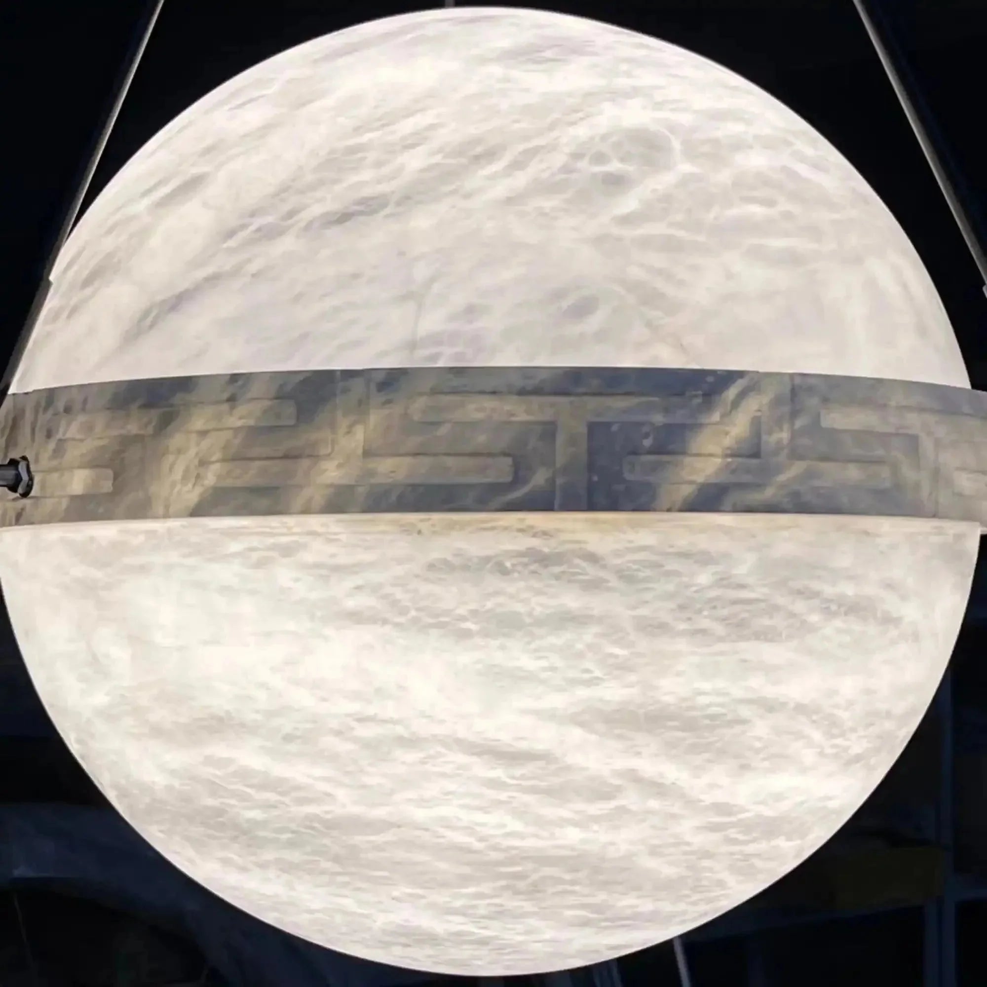 Modern Alabaster Globe Pendant Light - 20"DTrivellolab