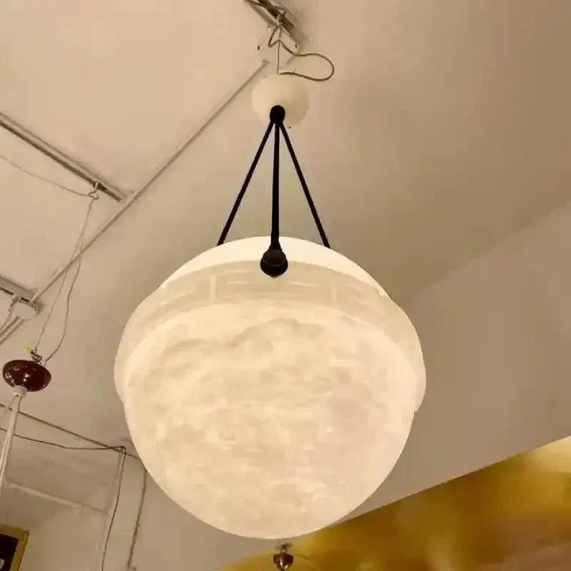 Modern Alabaster Globe Pendant Light - 20"DTrivellolab