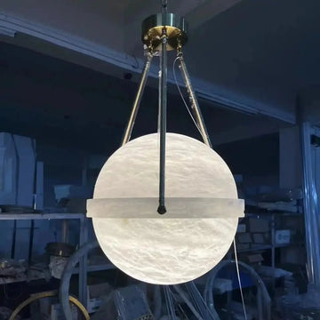 Modern Alabaster Globe Pendant Light - 5"DTrivellolab