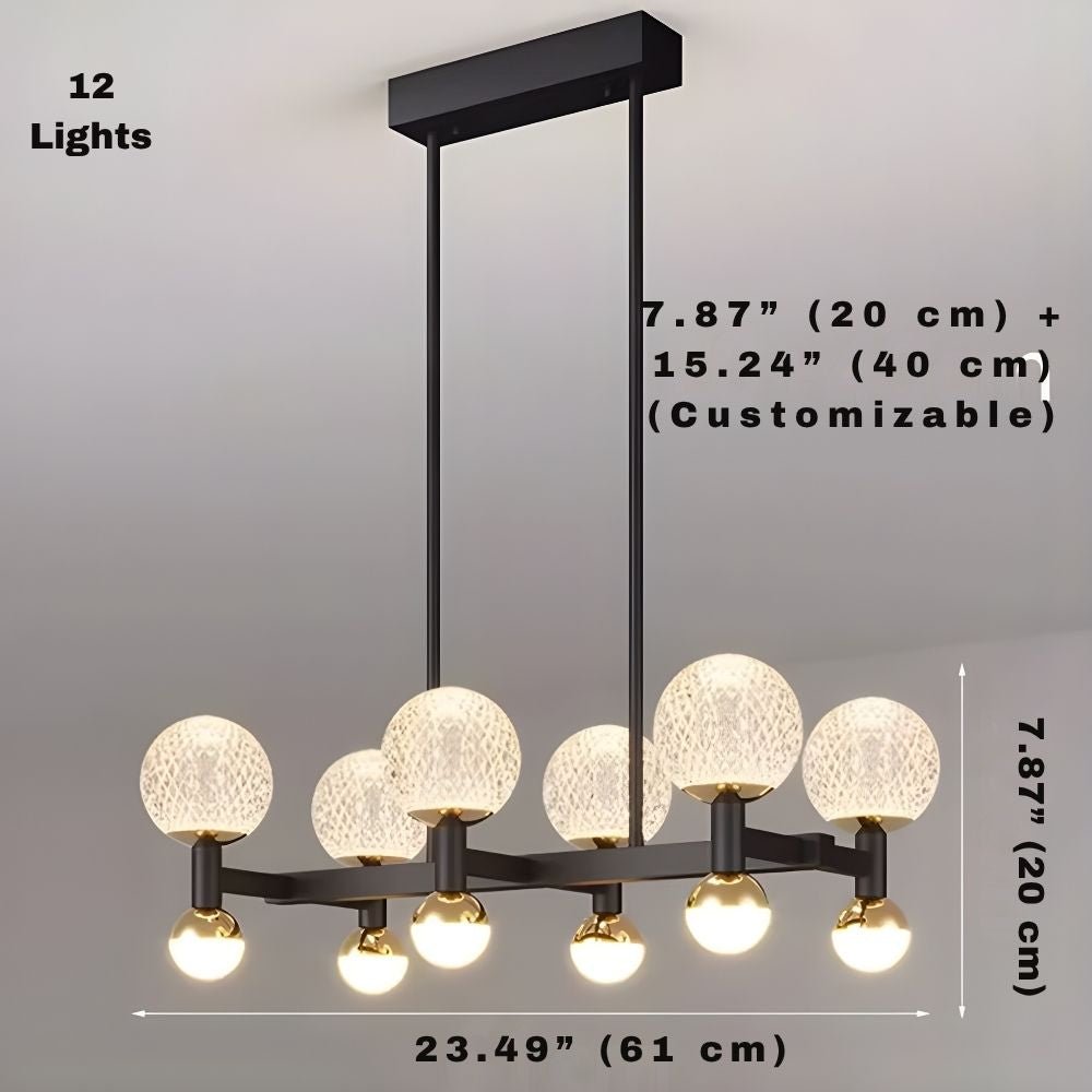 Modern Black Linear Dining Room Chandelier 12/16 Lights - 16 LightWarm White 3000KTrivellolab