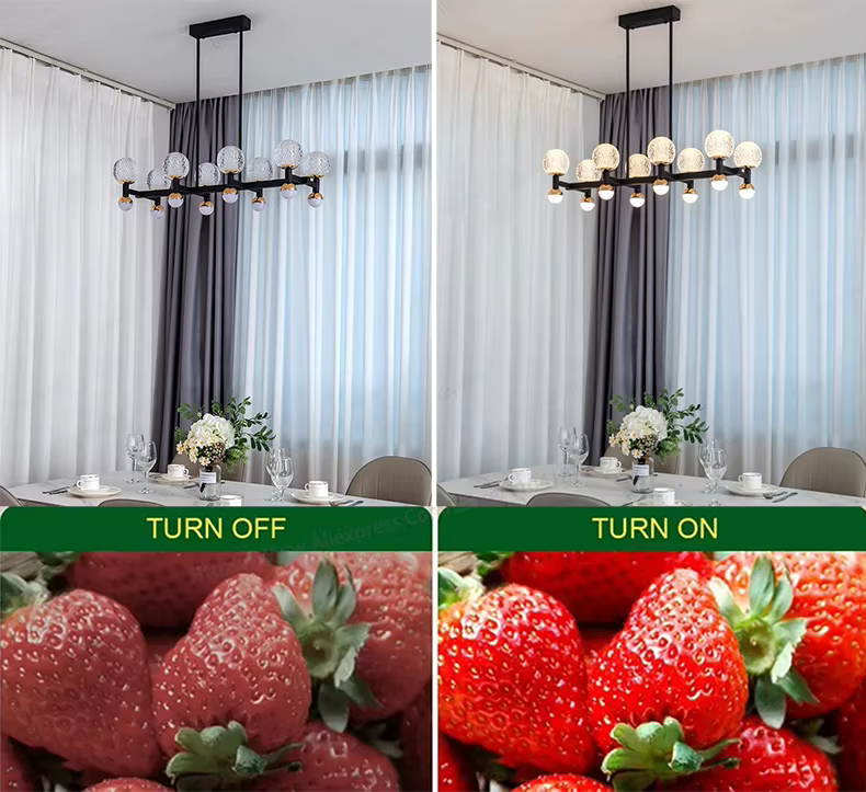 Modern Black Linear Dining Room Chandelier 12/16 Lights - 16 LightWarm White 3000KTrivellolab
